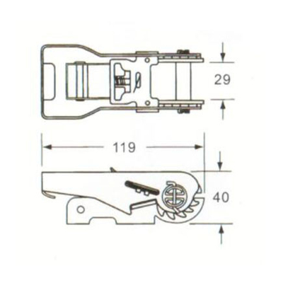 1 1/16&quot;*1500kgs Ratchet Buckle with steel handle, Short type Ratchet Buckle supplier