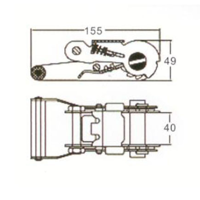 1.5&quot;*3000Kgs Ratchet Buckle with rubber handle,RB35309 Ratchet Buckle supplier