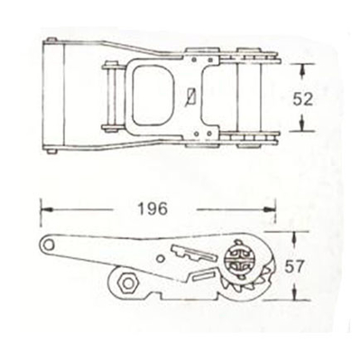 Medium Plastic Handle Ratchet Buckle, Ratchet Buckle wtih Plastic handle RB50503P supplier