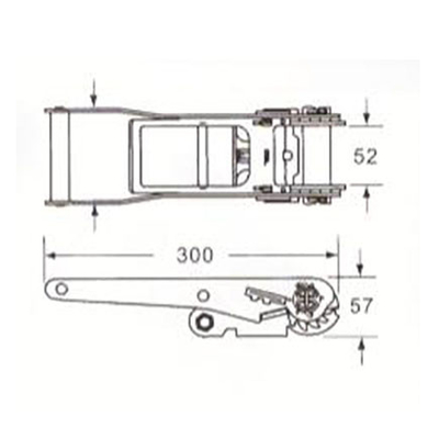 2inch 5000kg Ergo type long finger handle ratchet buckle RB50512 supplier