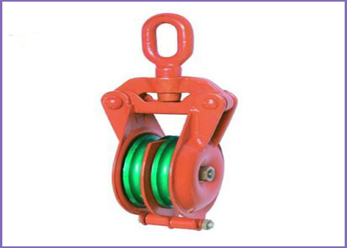 B032 Yarding Block Oval Eye Double Sheave With Painted Orange Color supplier